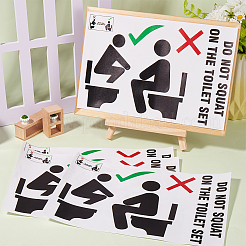 PVC 公衆トイレ標識ステッカー  警告サイン  壁のドアの付属品の印のため  ブラック  197x298x0.2mm&nbsp;AJEW-WH20006-102A