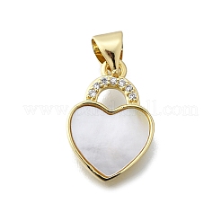 Brass Micro Pave Clear Cubic Zirconia Pendants&nbsp;KK-V010-03G-02