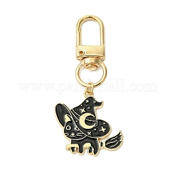 2個 2スタイル ハロウィン猫合金エナメルペンダント装飾  バッグ飾り用の回転留め具チャーム  ミックスカラー  58~61mm  1個/スタイル&nbsp;HJEW-JM02808