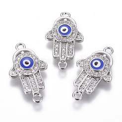 Brass Micro Pave Cubic Zirconia Links&nbsp;ZIRC-F106-16P