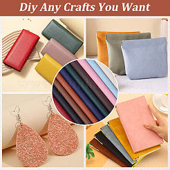 10Pcs 10 Colors Lichee Pattern PVC Sheet Fabric&nbsp;FIND-CL0002-19