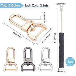 6 Sets 3 Colors Alloy Swivel Lobster Claw Clasps&nbsp;FIND-PH0003-90