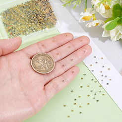 800個2色304ステンレススチールスペーサービーズ  ロンデル  ゴールデン·ステンレス鋼色  2x1mm  穴：1mm  400個/カラー&nbsp;STAS-BBC0009-75C