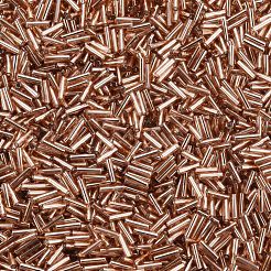 メッキガラス竹ビーズ  メタリックカラー  ダークサーモン  6~7x2mm  穴：1mm  約10000個/ポンド&nbsp;SEED-S046-01B-39A
