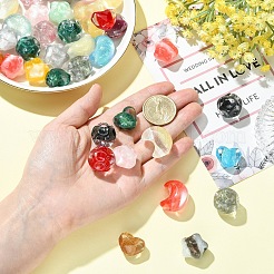透明樹脂ビーズ12個、4スタイル  金箔  ツートン  混合図形  ミックスカラー  16~24x19.5~20.4x13~18mm  穴：2.5mm  3個/スタイル&nbsp;RESI-YW0005-79