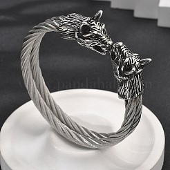 Viking 304 Stainless Steel Open Cuff Bangles for Men&nbsp;BJEW-U001-07L-AS