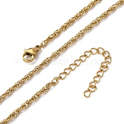 2.5MM 304 Stainless Steel Rope Chain Necklaces&nbsp;NJEW-T016-26G