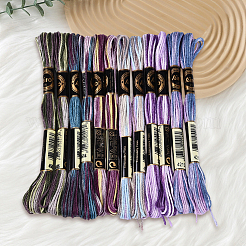 6層ポリエステル刺繍フロス  クロスステッチの糸  セグメント染めグラデーションカラー/クリスマス/秋カラーシリーズ  カラフル  0.5~1mm  約8.75ヤード（8m）/バンドル  12束/セット&nbsp;OCOR-WH20074-15O