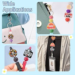 20Pcs 5 Styles Stop War Love Peace Themen Silicone Focal Beads&nbsp;SIL-CJ0002-11