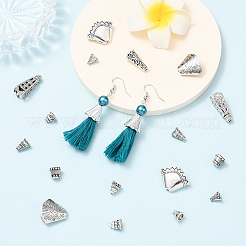 100Pcs 10 Styles Tibetan Styles Alloy Bead Cone & Caps&nbsp;FIND-SP0020-73C