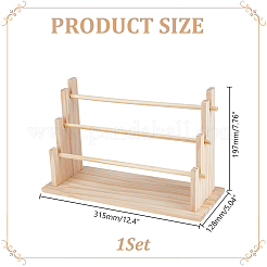 3-Tier Wood Bracelet Organizer Display Stands&nbsp;ODIS-WH0043-316