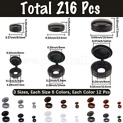 216種類のスタイルのPPネジ頭キャップカバー18個  セルフタッピングネジ用家具クローゼット  ミックスカラー  9.5~16.5x5~7.5mm  12個/スタイル&nbsp;FIND-GF0008-09