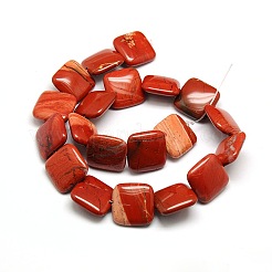 Natural Square Red Jasper Beads Strands&nbsp;G-L253-05