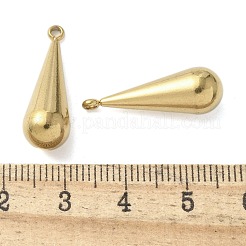 304ステンレスペンダント  ティアドロップチャーム  イオンプレーティング（ip）  18KGP本金メッキ  24x8mm  穴：1.6mm&nbsp;STAS-U037-19G
