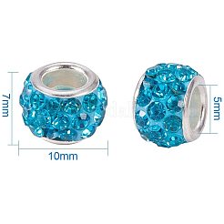 Polymer Clay Rhinestone European Beads&nbsp;CPDL-NB0001-07
