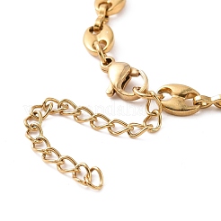 PVD Vacuum Plating 304 Stainless Steel Coffee Bean Chain Bracelet for Men Women&nbsp;BJEW-E031-16G-02