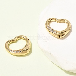 Brass Micro Pave Clear Cubic Zirconia Spring Gate Rings&nbsp;ZIRC-F146-01A