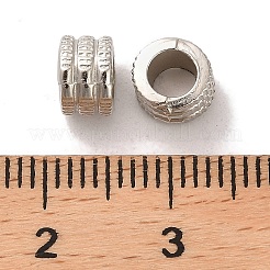 CCBプラスチックビーズ  グルーブ付きカラム  プラチナ  6x4.5mm  穴：3.8mm&nbsp;CCB-U001-23A-P