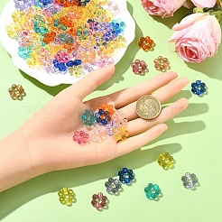 透明アクリルビーズフレーム150個  花  ミックスカラー  16.5x15.5x6mm  穴：2mm&nbsp;TACR-YW0003-21