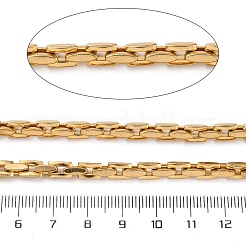 304ステンレススチールボストンリンクチェーン  スプールで  ハンダ付け  PVD真空メッキ  18KGP本金メッキ  7.5x5x2.3mm  約32.81フィート（10m）/ロール&nbsp;STAS-P386-05C-G