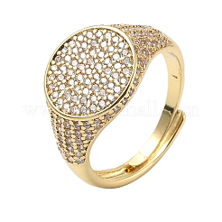 Brass Micro Pave Cubic Zirconia Cuff Rings for Women&nbsp;RJEW-A069-13G-03