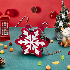 DIY クリスマス ミニ スノーフレーク 財布 ファインディング キットを作る  pu レザー バッグ底 & ハンドル & ジッパーを含む  スレッド  針  合金チャスプ  レッド  190x35x10.5mm&nbsp;DIY-WH0410-90A