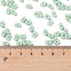 不透明なアクリルビーズ  ピーナッツ  アクアマリン  6.5x4x3mm  穴：1.4mm  約197個/10g&nbsp;X1-MACR-L005-06B