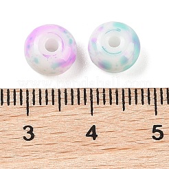 オペークスプレープリントガラスビーズ  ロンデル  スミレ  8x5mm  穴：2mm&nbsp;X1-GLAA-G118-01G