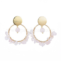 Brass Dangle Stud Earrings&nbsp;EJEW-JE04163-01