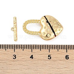 真鍮エナメルマンテル  カドミウムフリー＆ニッケルフリー＆鉛フリー  ハート  18KGP本金メッキ  ハート：23.5x15x5mm  穴：8.5x5mm  バー：15x3.5x1.5mm  穴：1mm&nbsp;KK-K391-13G