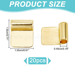 ラックメッキ真鍮接着フラットパッドベイル20個  ゴールドカラー  18x15.5mm  穴：4.5mm&nbsp;KK-AR0004-08