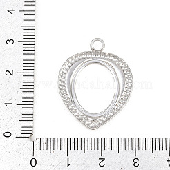 304ステンレスペンダント  ステンレス鋼色  ハートチャーム  29x22.5x2mm  穴：3mm&nbsp;STAS-L313-05D-P
