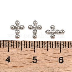 304ステンレススチールカボション  クロス  ステンレス鋼色  7.5x5.5x1mm&nbsp;SA-CBAC865-12P