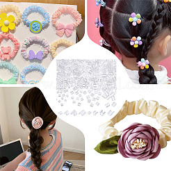800個 4スタイル 透明プラスチックベースバックルヘア金具  ヘアタイアクセサリー作り用  透明  7~13.5x7.5~11.5x4~.5mm  約200個/スタイル&nbsp;FIND-NB0004-37