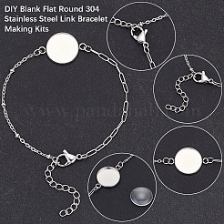 10Pcs 2 Colors 304 Stainless Steel Paperclip Chain Satellite Chain Bracelet Making&nbsp;BJEW-SP0001-31