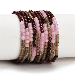 Gradient Color Natural Amethyst & Garnet & Apatite Beads Strands&nbsp;GG-CBA1668-A11-3mm