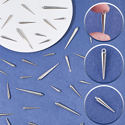 120個3スタイルのプラスチックペンダント  コーンチャーム  銀  23.5~52x5~6mm  穴：1~1.8mm  40個/スタイル&nbsp;KY-SC0002-64