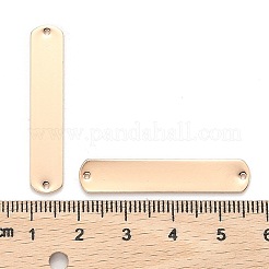 真鍮製コネクター  丸い角  長方形  ライトゴールド  36x7x1mm  穴：1mm  20個/箱&nbsp;KK-BC0001-47KCG