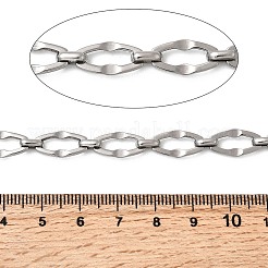 304ステンレススチールダップチェーン  溶接されていない  ステンレス鋼色  14x7.5x1.3mm&nbsp;CHS-Z007-18P
