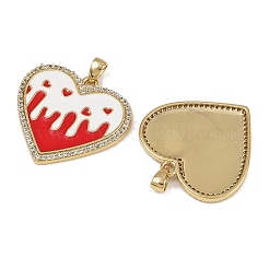 Brass Micro Pave Cubic Zirconia Pendants&nbsp;KK-A257-16G-01