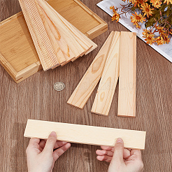 未完成の長方形の木材スライス  DIYの装飾工芸品のための木片  小麦  251x39.5x5.5mm&nbsp;FIND-WH0438-002B