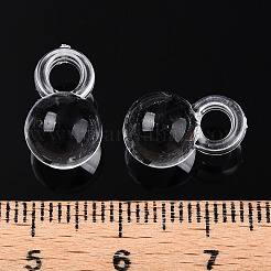 クリアアクリルチャーム  ラウンドチャーム  透明  14.5x9x9mm  穴：3.6mm&nbsp;TACR-G048-26