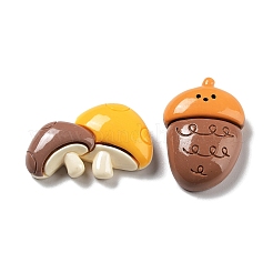 Autumn Theme Opaque Resin Cabochons&nbsp;RESI-G084-16