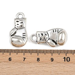 合金のチベット風チャーム  ボクシング​​グローブ  アンティークシルバー  27x14x9mm  穴：3mm  約141個/1000g&nbsp;TIBE-B003-23AS-01