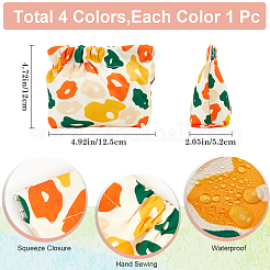 4pcs Mini Cloth Printed Multipurpose Shrapnel Makeup Bags Change Purse&nbsp;ABAG-GF0001-26