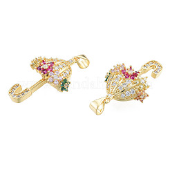 Brass Micro Pave Colorful Cubic Zirconia Pendants&nbsp;ZIRC-N039-255