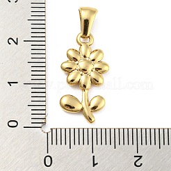 304ステンレスペンダント  花のチャーム  ゴールドカラー  21x12x2.5mm  穴：5x3mm&nbsp;STAS-E201-07G