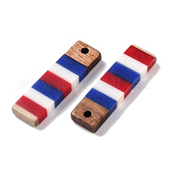 Independence Day Opaque Striped Resin & Walnut Wood Pendants&nbsp;RESI-U010-01G