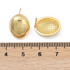 Oval Brass Stud Earrings&nbsp;EJEW-H154-09C-G