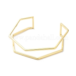 304ステンレススチール製カフバングル  ゴールドカラー  六角  内径：2-1/4インチ（5.75cm）&nbsp;BJEW-G685-01C